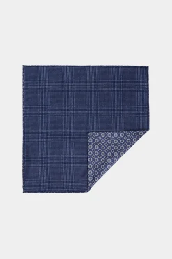 SUITSUPPLY Einstecktuch Navy Doppelseitig-Männlich Einstecktücher