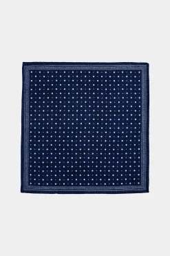 SUITSUPPLY Einstecktuch Navy Gepunktet-Männlich Einstecktücher
