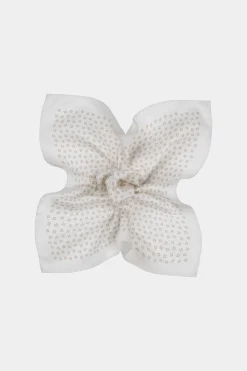 SUITSUPPLY Einstecktuch Off-White Grafikmuster-Männlich Einstecktücher