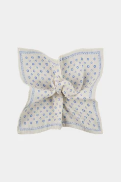 SUITSUPPLY Einstecktuch Weiß Florales Muster-Männlich Einstecktücher