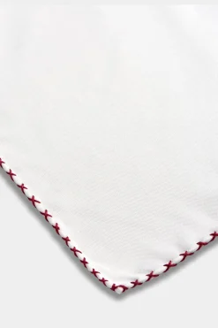 SUITSUPPLY Einstecktuch Weiß Nahtverzierung-Männlich Einstecktücher