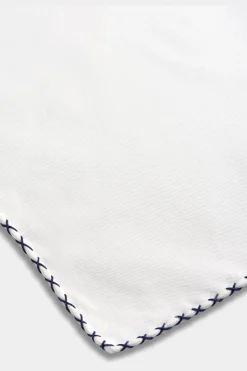 SUITSUPPLY Einstecktuch Weiß Nahtverzierung-Männlich Einstecktücher