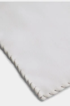 SUITSUPPLY Einstecktuch Weiß Nahtverzierung-Männlich Einstecktücher