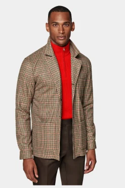 SUITSUPPLY Greenwich Hemd-Sakko Braun Kariert-Männlich Hemd-Sakkos