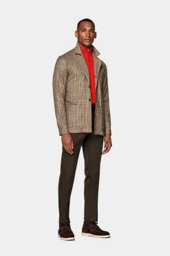 SUITSUPPLY Greenwich Hemd-Sakko Braun Kariert-Männlich Hemd-Sakkos