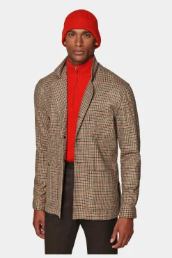 SUITSUPPLY Greenwich Hemd-Sakko Braun Kariert-Männlich Hemd-Sakkos