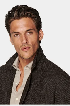 SUITSUPPLY Greenwich Hemd-Sakko Braun-Männlich Hemd-Sakkos