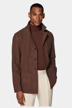 SUITSUPPLY Greenwich Hemd-Sakko Dunkelorange-Männlich Hemd-Sakkos