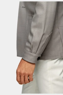 SUITSUPPLY Greenwich Hemd-Sakko Grau-Männlich Hemd-Sakkos