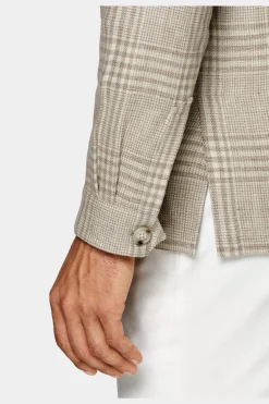 SUITSUPPLY Greenwich Hemd-Sakko Hellbraun Kariert-Männlich Hemd-Sakkos
