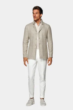 SUITSUPPLY Greenwich Hemd-Sakko Hellbraun Kariert-Männlich Hemd-Sakkos