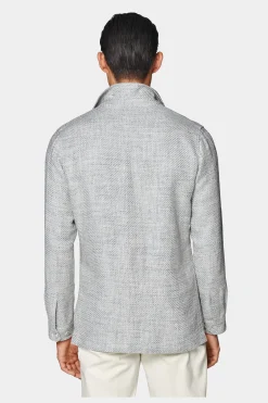 SUITSUPPLY Greenwich Hemd-Sakko Hellgrau-Männlich Hemd-Sakkos