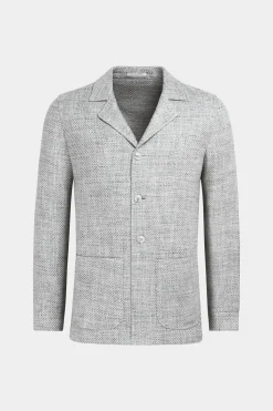 SUITSUPPLY Greenwich Hemd-Sakko Hellgrau-Männlich Hemd-Sakkos