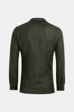 SUITSUPPLY Greenwich Hemd-Sakko Mittelgrün Hahnentrittmuster-Männlich Hemd-Sakkos