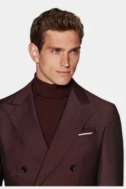 SUITSUPPLY Havana Anzug Burgunderrot-Männlich Business Anzüge