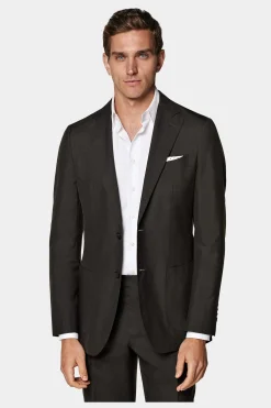 SUITSUPPLY Havana Anzug Dreiteiler Dunkelbraun-Männlich Casual Anzüge
