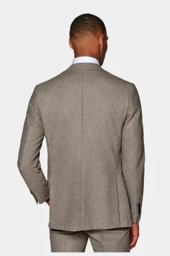 SUITSUPPLY Havana Anzug Dreiteiler Hellbraun-Männlich Casual Anzüge