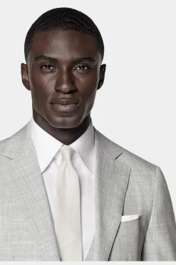 SUITSUPPLY Havana Anzug Dreiteiler Hellgrau-Männlich Business Anzüge