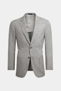 SUITSUPPLY Havana Anzug Dreiteiler Hellgrau-Männlich Business Anzüge