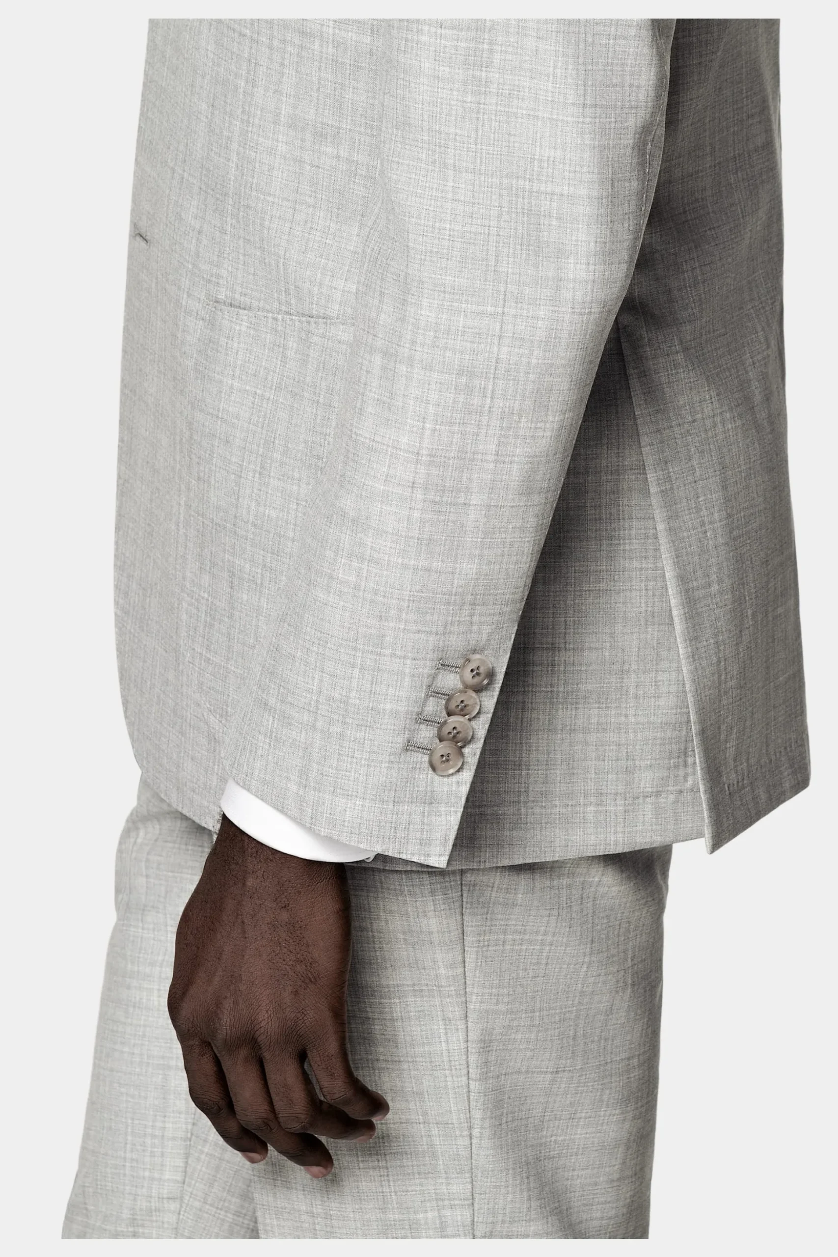 SUITSUPPLY Havana Anzug Dreiteiler Hellgrau-Männlich Business Anzüge