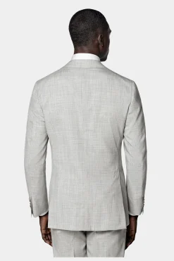 SUITSUPPLY Havana Anzug Dreiteiler Hellgrau-Männlich Business Anzüge