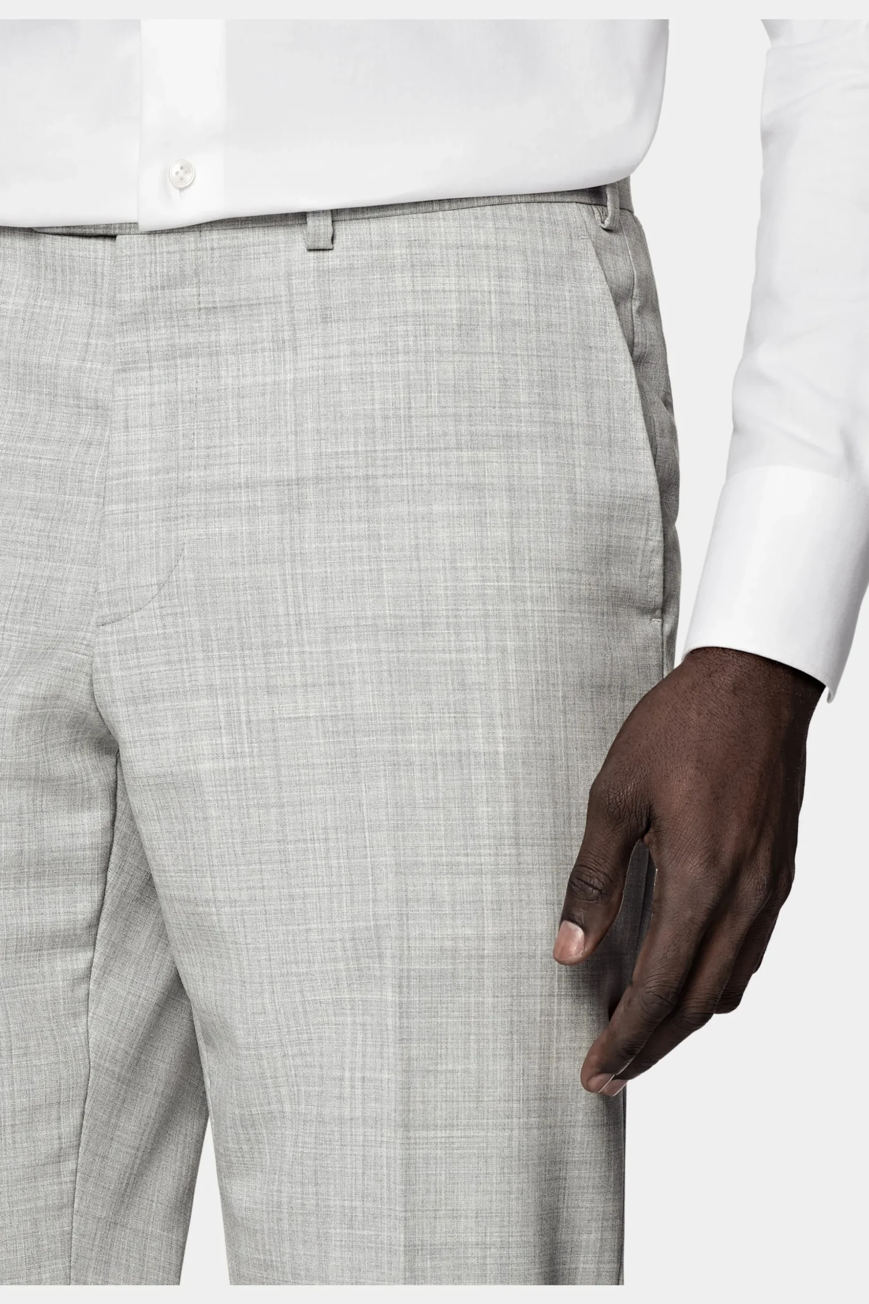 SUITSUPPLY Havana Anzug Dreiteiler Hellgrau-Männlich Business Anzüge