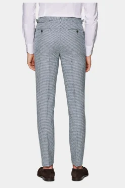 SUITSUPPLY Havana Anzug Dreiteiler Hellblau Hahnentrittmuster-Männlich Casual Anzüge