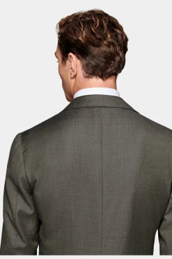 SUITSUPPLY Havana Anzug Dreiteiler Mittelgrün-Männlich Business Anzüge