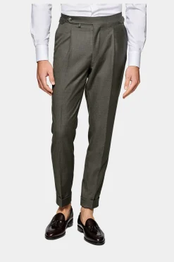 SUITSUPPLY Havana Anzug Dreiteiler Mittelgrün-Männlich Business Anzüge