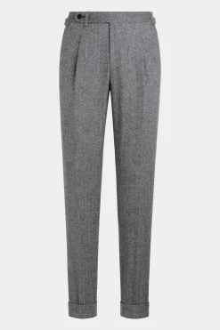 SUITSUPPLY Havana Anzug Dreiteiler Mittelgrau Fischgrätmuster-Männlich Casual Anzüge