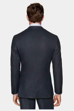 SUITSUPPLY Havana Anzug Dreiteiler Navy Hahnentrittmuster-Männlich Casual Anzüge
