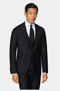 SUITSUPPLY Havana Anzug Dreiteiler Navy-Männlich Business Anzüge