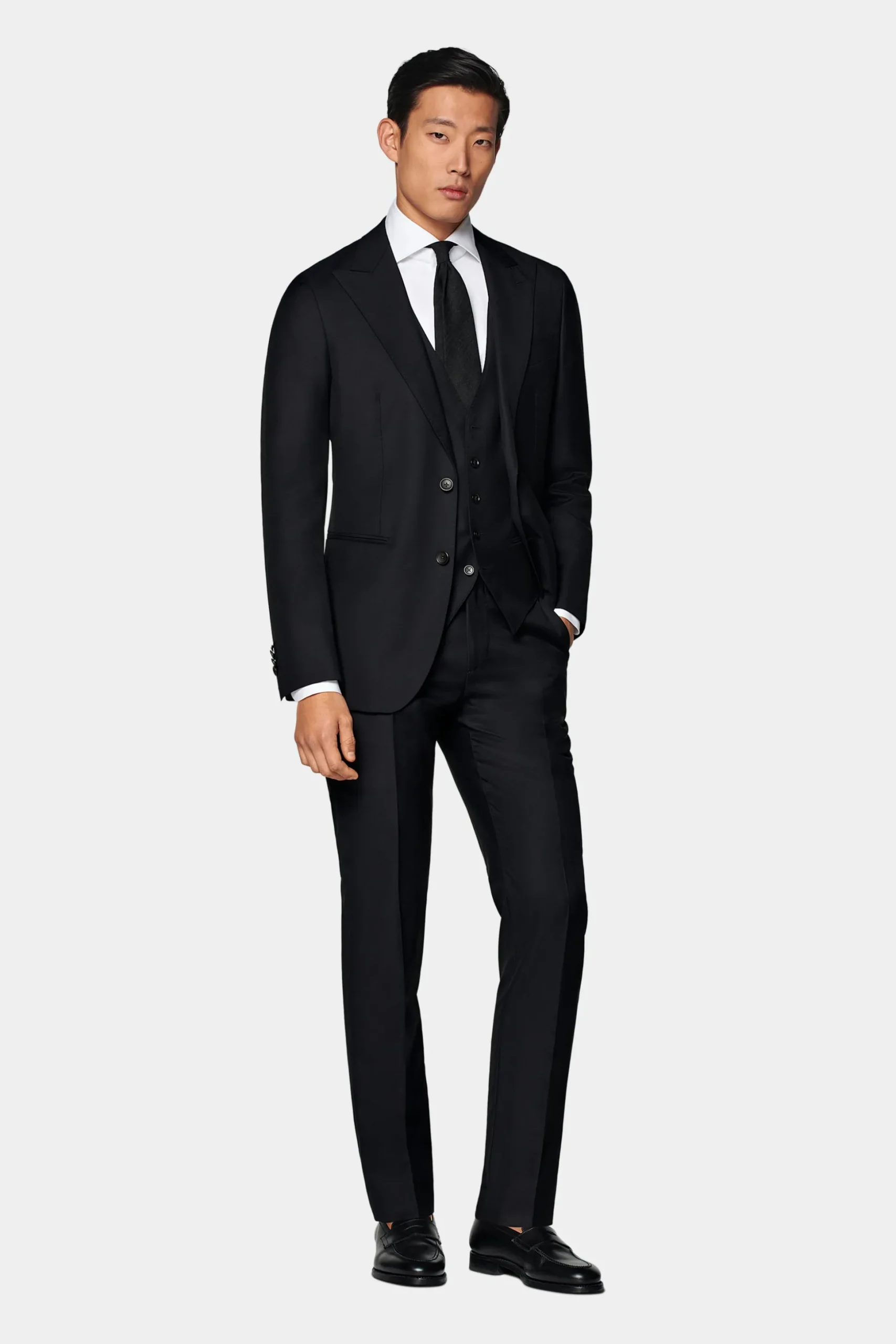 SUITSUPPLY Havana Anzug Dreiteiler Navy-Männlich Business Anzüge