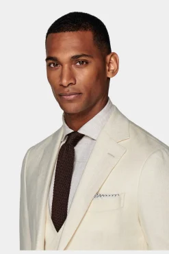SUITSUPPLY Havana Anzug Dreiteiler Off-White-Männlich Casual Anzüge