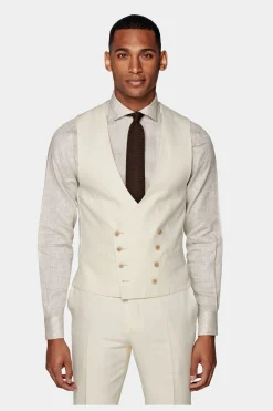 SUITSUPPLY Havana Anzug Dreiteiler Off-White-Männlich Casual Anzüge