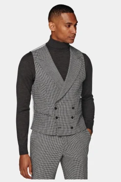 SUITSUPPLY Havana Anzug Dreiteiler Schwarz Hahnentrittmuster-Männlich Casual Anzüge