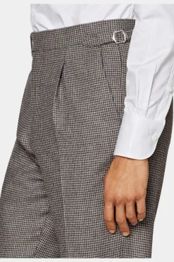 SUITSUPPLY Havana Anzug Dreiteiler Taupe Hahnentrittmuster-Männlich Casual Anzüge