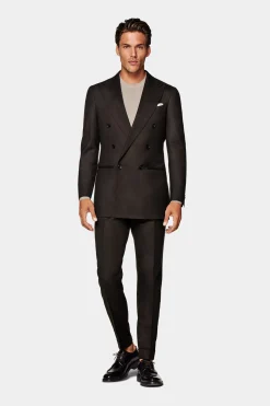 SUITSUPPLY Havana Anzug Dunkelbraun-Männlich Casual Anzüge