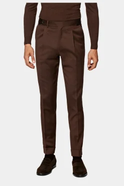 SUITSUPPLY Havana Anzug Dunkelbraun Fischgrätmuster-Männlich Business Anzüge