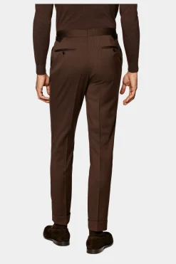 SUITSUPPLY Havana Anzug Dunkelbraun Fischgrätmuster-Männlich Business Anzüge