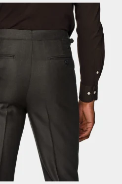 SUITSUPPLY Havana Anzug Dunkelbraun Fischgrätmuster-Männlich Casual Anzüge
