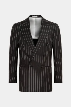SUITSUPPLY Havana Anzug Dunkelbraun Gestreift-Männlich Casual Anzüge