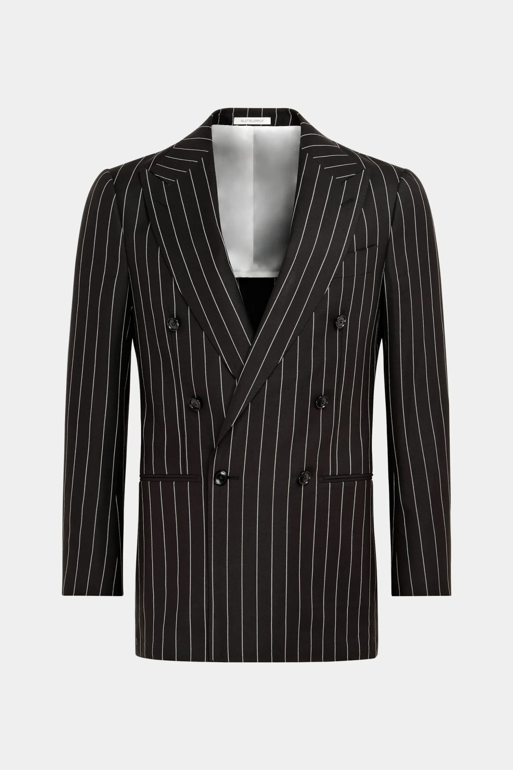 SUITSUPPLY Havana Anzug Dunkelbraun Gestreift-Männlich Casual Anzüge