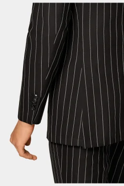 SUITSUPPLY Havana Anzug Dunkelbraun Gestreift-Männlich Casual Anzüge