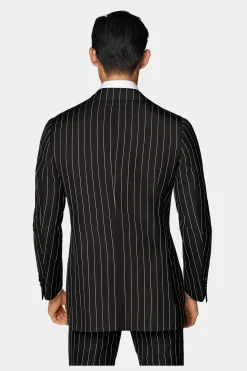 SUITSUPPLY Havana Anzug Dunkelbraun Gestreift-Männlich Casual Anzüge