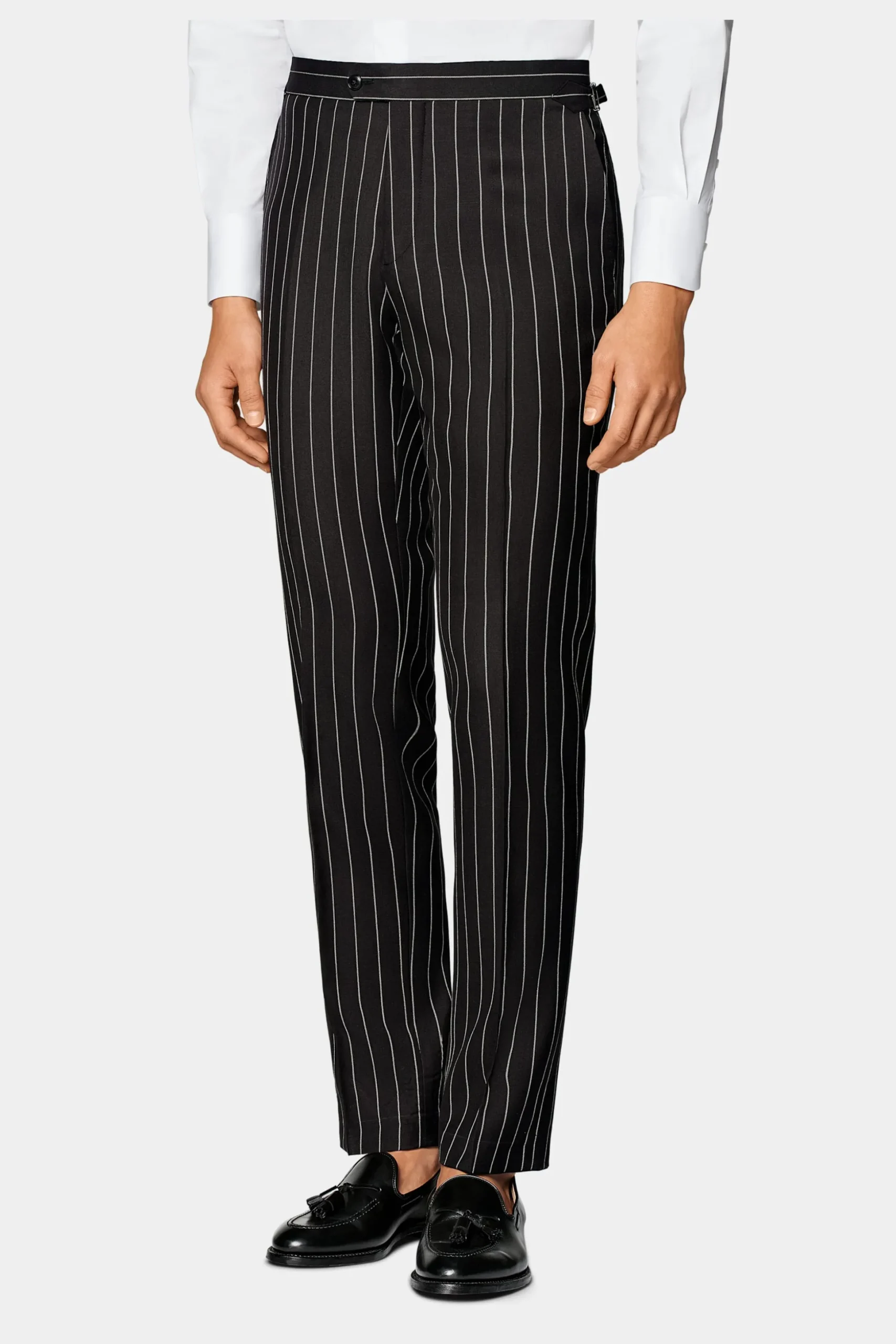 SUITSUPPLY Havana Anzug Dunkelbraun Gestreift-Männlich Casual Anzüge