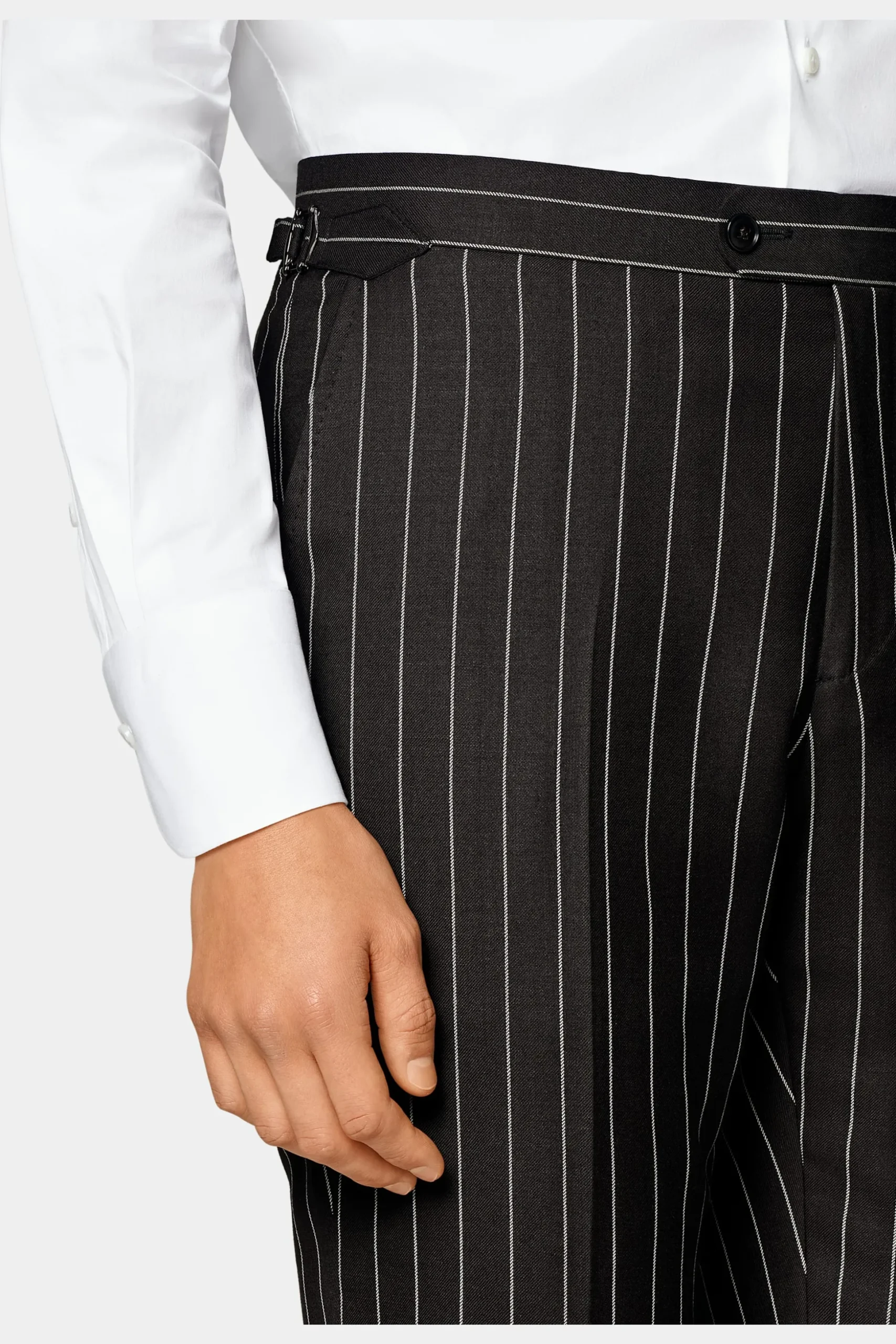 SUITSUPPLY Havana Anzug Dunkelbraun Gestreift-Männlich Casual Anzüge