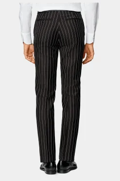 SUITSUPPLY Havana Anzug Dunkelbraun Gestreift-Männlich Casual Anzüge