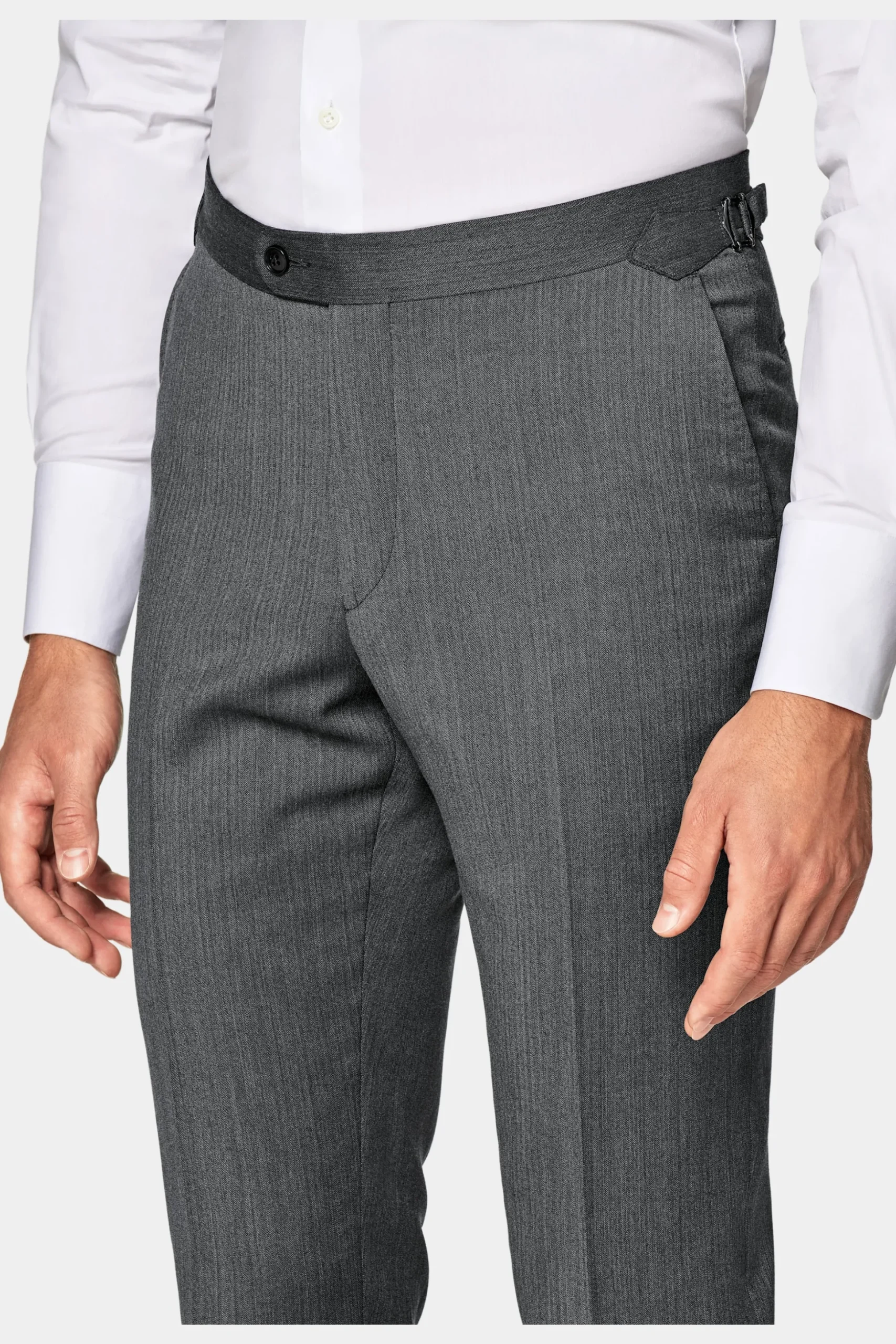 SUITSUPPLY Havana Anzug Dunkelgrau Fischgrätmuster-Männlich Business Anzüge
