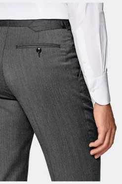 SUITSUPPLY Havana Anzug Dunkelgrau Fischgrätmuster-Männlich Business Anzüge